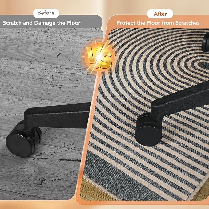 Office Chair Mat for Hardwood Floor&Tile Floor,36"X 48" Heavy Duty Desk Chair Mat for Hard Floors,Under Desk Rug for Rolling Computer Chair,Anti Slip,Low Pile Carpet Floor-Geo Grey