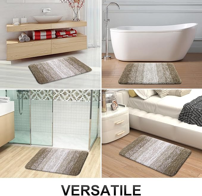 OLANLY Bathroom Rugs Mat 30x20, Extra Soft Absorbent Microfiber Bath Rugs, Rubber Backing, Quick Dry, Machine Washable Bath Mats for Bathroom Floor, Tub and Shower, Home Decor Accessories, Coffee