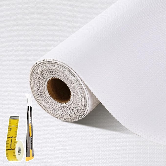 Drawer and Shelf Liner for Kitchen Cabinet: 17 in X 30 Ft Non Slip Waterproof Shelf Paper Non Adhesive Refrigerator Liners White Easy Liners for Bathroom Cupboard with Knife Tape Measure