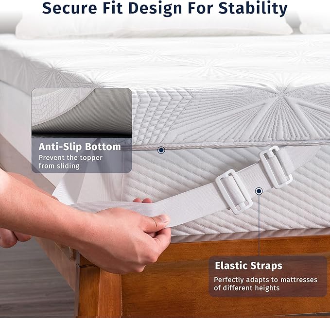 Ballad 3 Inch Gel Memory Foam Mattress Topper California King Size, High Density Cooling Pad with Premium Removable Cover, Pressure Relief Bed Topper, (CertiPUR-US & Oeko-Tex Certified)