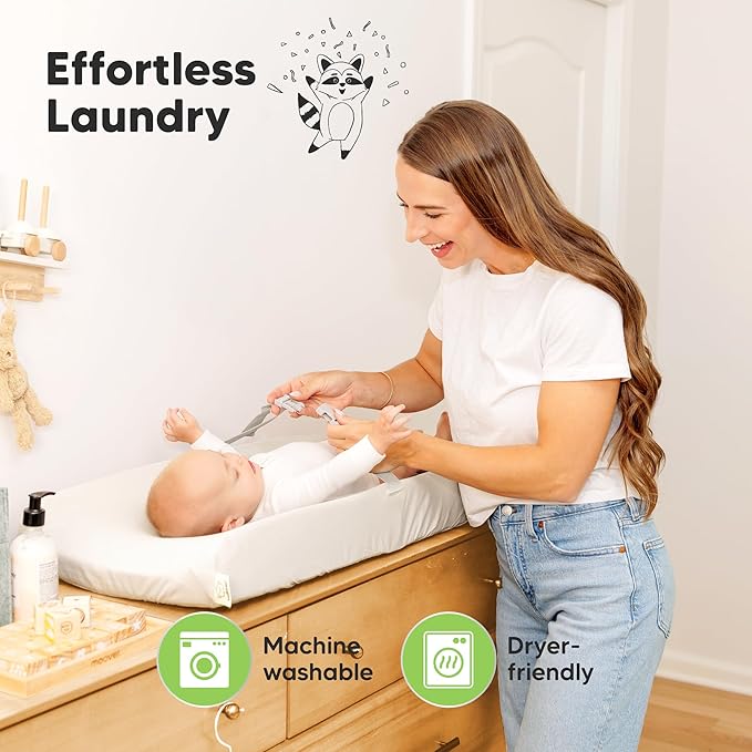 2-Pack Organic Changing Pad Covers for Girl, Boy, Neutral - 100% Cotton Changing Table Pad Cover,Soft Baby Nursery Diaper Changing Pad Sheets,Contour Changing Pads Liners,Change Pad Cover (Soft White)