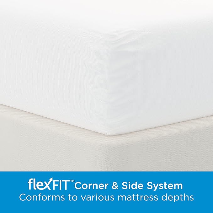 AllerEase Waterproof Mattress Protector Stain Protection King Size Allergen Barrier Hot Water Washable Machine Washable Durable Zippered Knit Cover Stretch Corners Fits Mattresses (White)