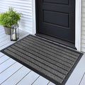 ubdyo Extra Durable Door Mat - Dirt Trapping Outdoor Welcome Mats - Non-Slip Outdoor Indoor Entrance - Low Profile Front Doormat (32" x 20", Bright Grey)