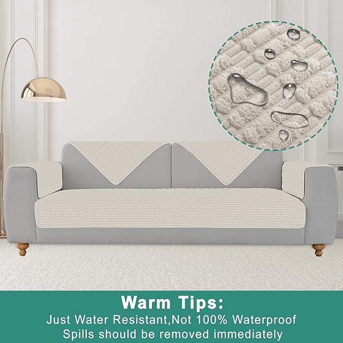 Foxdecor Couch Arm Covers Sofa Arm Covers, Arm Chair Covers Set of 2, Non-Slip Chair Arm Covers, Arm Rest Cover for Sofa, Armchair Slipcovers Couch Protector (Cream 26x26 inch)