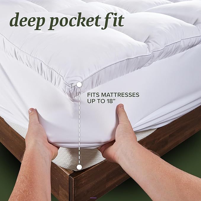 Beckham Hotel Collection California King Size Mattress Pad (Extra Padded) & Protector Hybrid - Quilted Pillow Top Mattress Cover - Thick, Plush, Fitted Mattress Topper for Bed