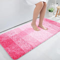 OLANLY Bathroom Runner Rugs 47x24, Extra Soft Absorbent Microfiber Bath Rugs, Rubber Backing, Quick Dry, Machine Washable Bath Mats for Bathroom Floor, Tub and Shower, Home Decor Accessories, Pink
