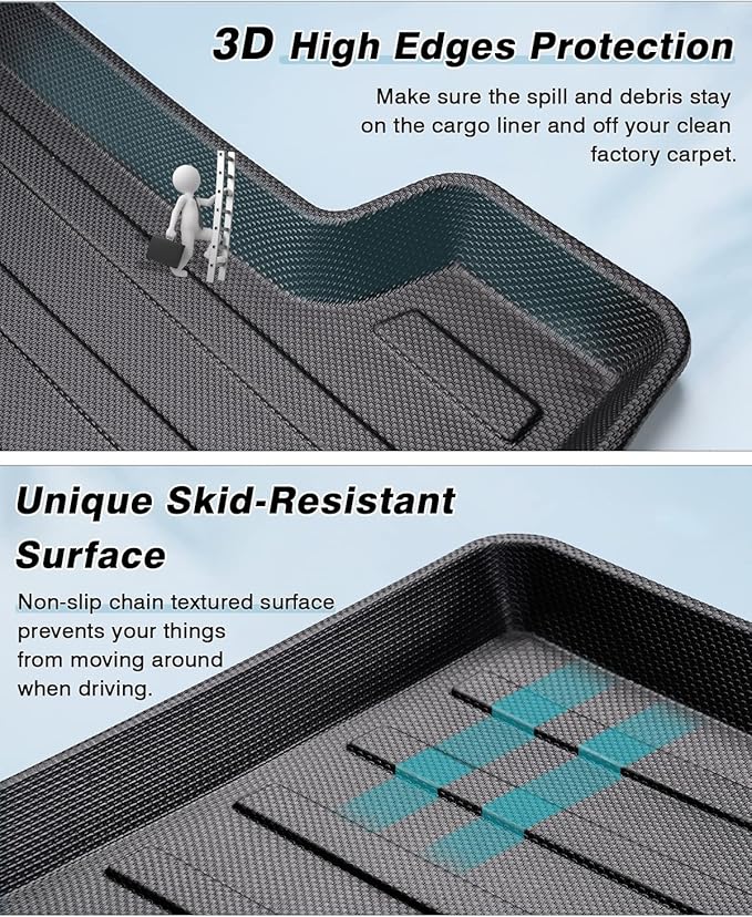 Mixsuper Cargo Liner for Chevrolet Equinox/GMC Terrain 2018-2024, Trunk Mat All Weather Cargo Mat Anti-Slip Rear Trunk Liner Black