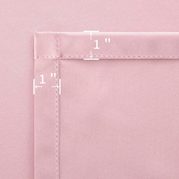 BGment Baby Pink Room Darkening Curtains for Short Window - Rod Pocket Thermal Insulated Blackout Curtains for Girl Bedroom, 42 x 45 Inch, 2 Panels