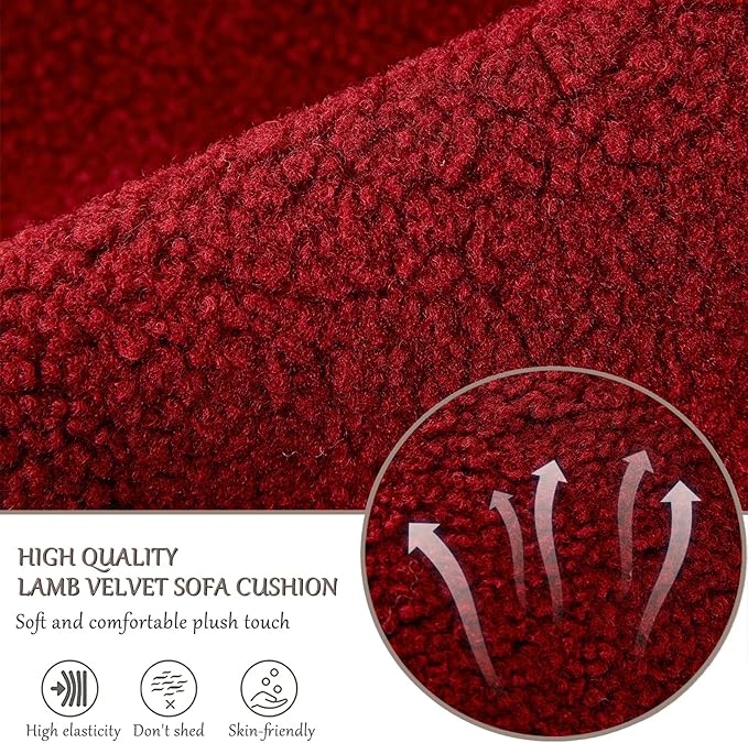 Armrest Cover, Recliner Chair Protector, Furniture Protector Slip, Side Storage Pocket, Stretch Armchair Couch Arm Rest Cover for Recliner, Chair, Sofa (Wine Red,2 Seater(4pcs))