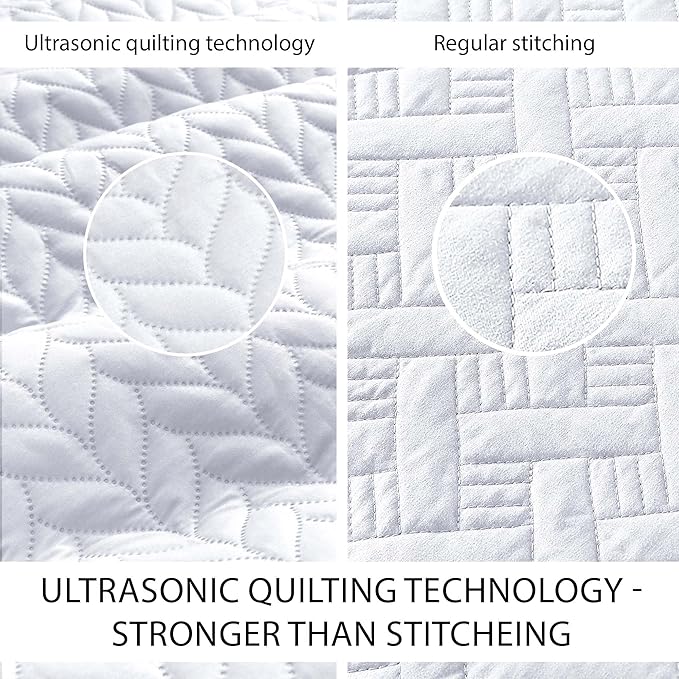 IR Imperial Rooms Twin Quilt Bedding Set (68” x 86”) - Bulk Pack of 10 Wholesale for Hotels, Guest Bedroom & Airbnbs - Lightweight Microfiber Reversible Embossed Quilts Bedspreads (White)