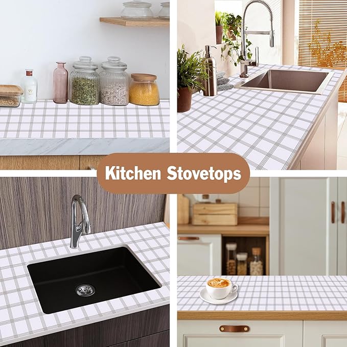 Drawer and Shelf Liner for Kitchen Cabinet: 23.6 in X 30 Ft Non Slip Waterproof Shelf Paper Non Adhesive Refrigerator Liners White Square Easy Liners for Bathroom Cupboard with Knife Tape Measure