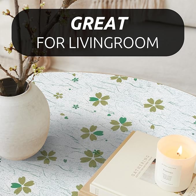 RAY STAR 12X120 Inch Shelf Liner for Kitchen Cabinets, Non-Adhesive Cabinet Liner Washable, PVC Drawer Liner for Dresser Non-Slip Bathroom (Green-Floral)(5 Roll)