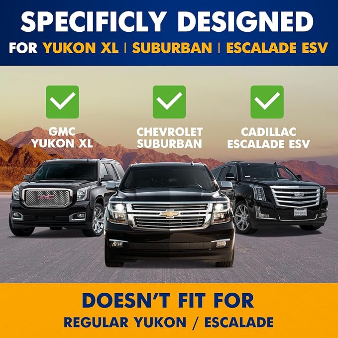 Premium Cargo Liner for Gmc Yukon XL Chevrolet Suburban 2015-2020 - Behind 3rd Row - Custom Fit Car Trunk Mat - All-Season Cargo Mat - 3D Shaped Laser Measured Trunk Liners for Cadillac Escalade ESV