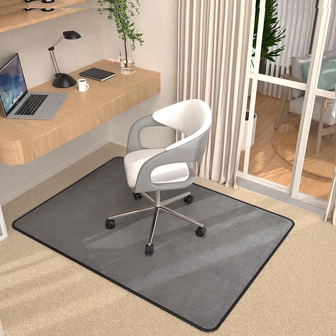Placoot Heavy Duty Office Chair Mat for Carpet and Hardwood Floor Corduroy Surface Desk Chair Mat Rug 36'' x 48'' Jacquard Woven Surface Floor mats for Office Home