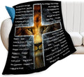 Christian Lion Blanket Scripture Jesus Throw Blanket Christian Gifts for Women Men Religious Blanket for Kids Adults Soft Warm Cozy Fleece Blanket for Couch Sofa Bed 50"x60"