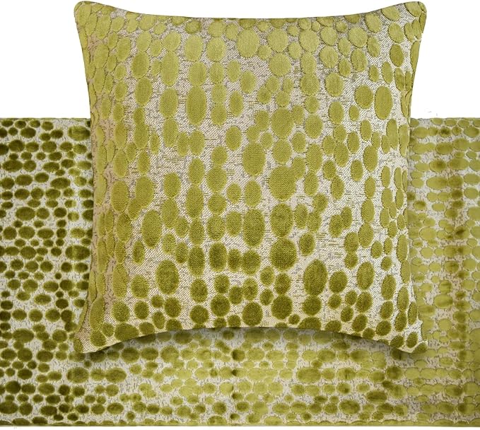 The HomeCentric Chartreuse Green Bed Runner for King/Queen/Twin Velvet Decorative Bed Scarf 53"x18" Bed Runner Without Pillow Cover, Dotted Bed Scarf Bedroom Décor Accent - Chartreuse Pulse