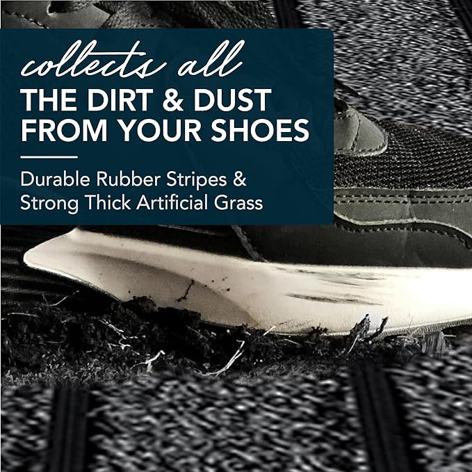 ubdyo Extra Durable Door Mat - Dirt Trapping Outdoor Welcome Mats - Non-Slip Outdoor Indoor Entrance - Low Profile Front Doormat (36" x 24", Bright Grey)