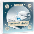 DreamOasis Waterproof Mattress Protector Queen Size - Premium Bamboo Viscose, Super Soft, Breathable, Machine Washable, Noiseless Bed Mattress Cover - White