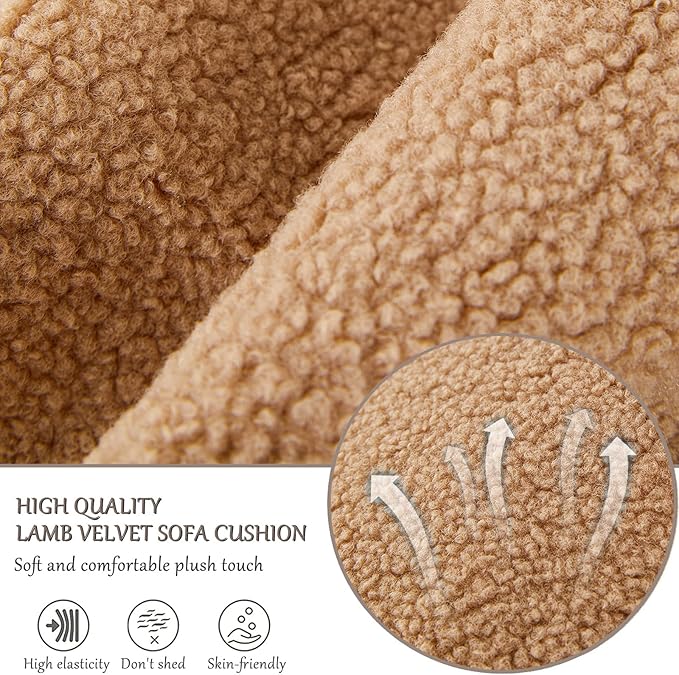 Armrest Cover, Recliner Chair Protector, Furniture Protector Slip, Side Storage Pocket, Stretch Armchair Couch Arm Rest Cover for Recliner, Chair, Sofa (Camel,3 Seater(5pcs))