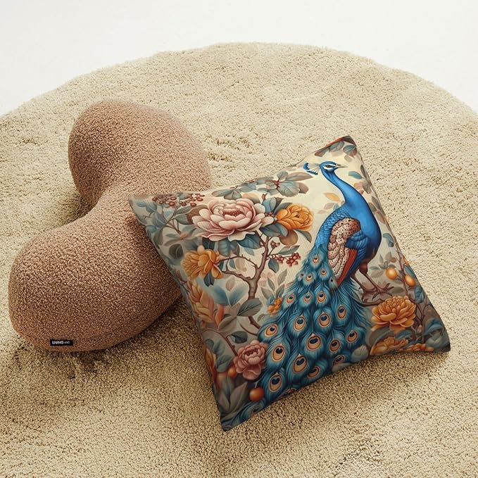 William Morris Abstract Vintage Floral Peacock Design 18x18 inches Throw Pillow Covers Square Pillowcases Decor for Bed Couch Sofa Living Room Cushion Covers