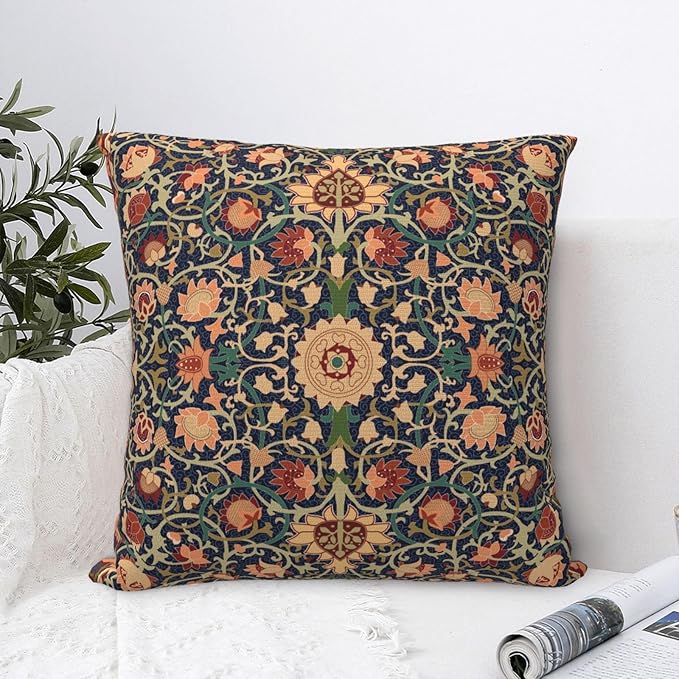 William Morris Vintage Floral 18x18 inches Throw Pillow Covers Cushion Covers for Couch Home Bed Living Room Decorative Pillow Cases