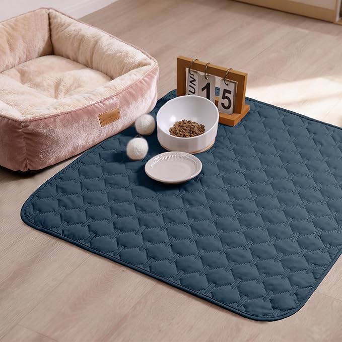 gogobunny 100% Double-Sided Waterproof Dog Bed Cover Pet Blanket Sofa Couch Furniture Protector for Puppy Large Dog Cat, Reversible (30x30 Inch (Pack of 1), Dark Blue/Light Blue)