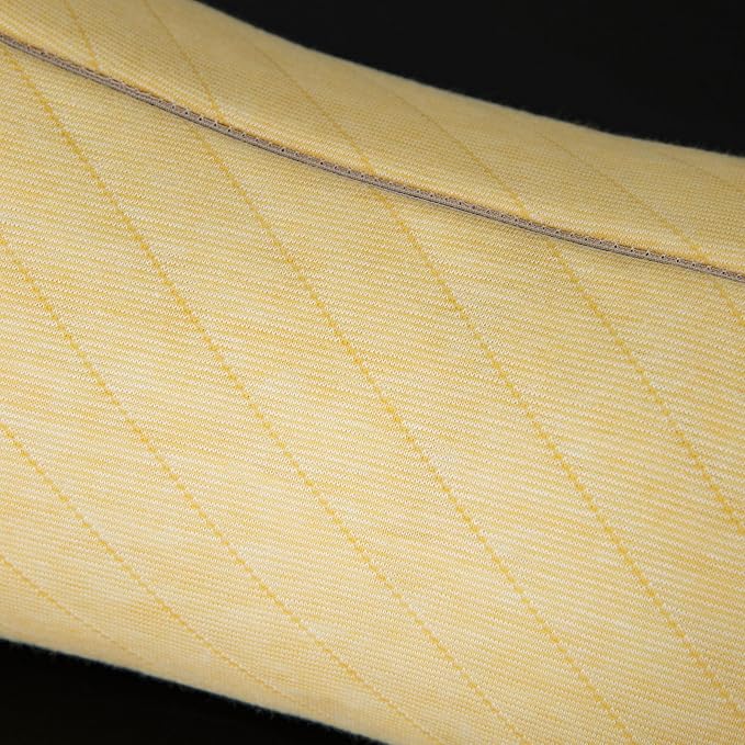 Buckwheat Neck Support Pillow Cervical Neck Cylinder Bolster Pillow Neck Pain Relief Breathable Comfortable for Back and Side Sleepers Round Pillows for Lunch Break Yellow, 6x15 Inch