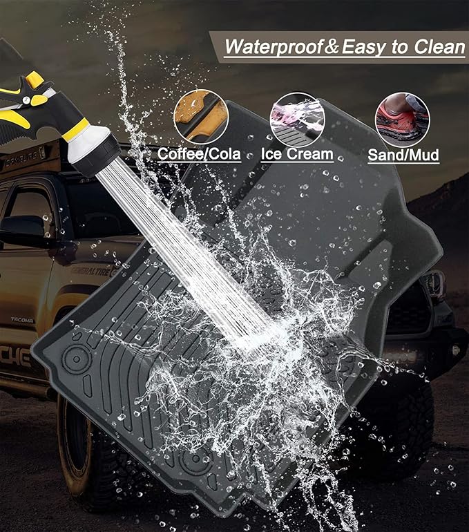 Aiqiying Floor Mats Compatible with Toyota Camry 2012-2017,All Weather Carpet Protector 3D Waterproof Durable Odorless Custom-Fit for 2007-2011 Camry Floor Liner Full Set TPE Car Liners