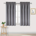 DWCN Blackout Curtains Thermal Insulated Energy Saving Bedroom and Kitchen Curtains Window Treatments, W 38 x L 45 Inch, Set of 2 Grey Rod Pocket Drapes