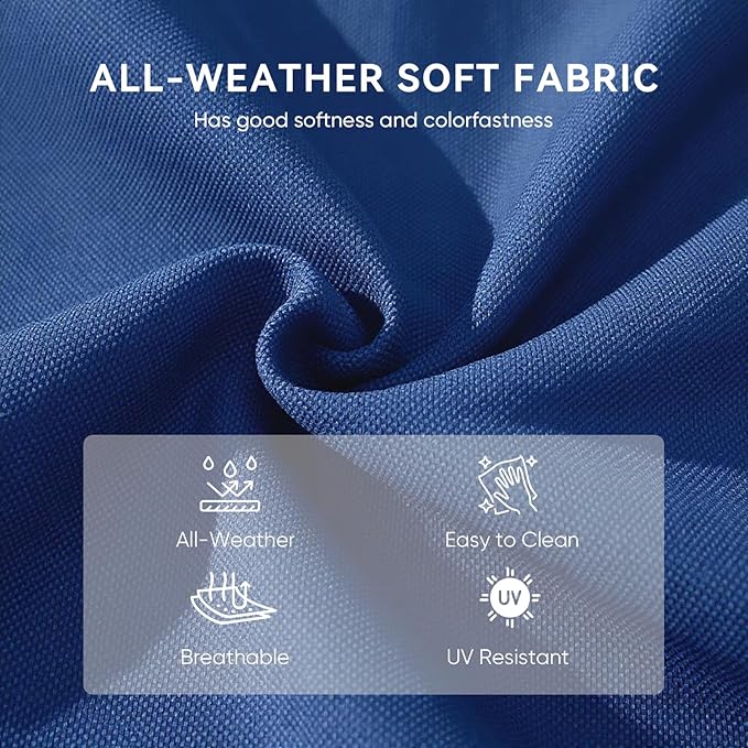 9-Piece Outdoor Patio Cushion Set - Fade & Water Resistant with Removable Olefin Cover, 22x24x4 Inch Memory Foam Cushions for Wicker Sectional Sofa – Blue/Crescent