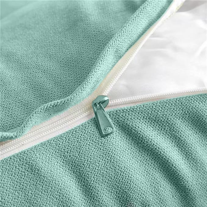 Triangular Reading Bed Rest Pillow Large Bolster Cushion Headboard Backrest Wedge Pillow with Removable Cover and Two Large Side Pockets (Turquoise, Queen: 59 x 8 x 20 inches)