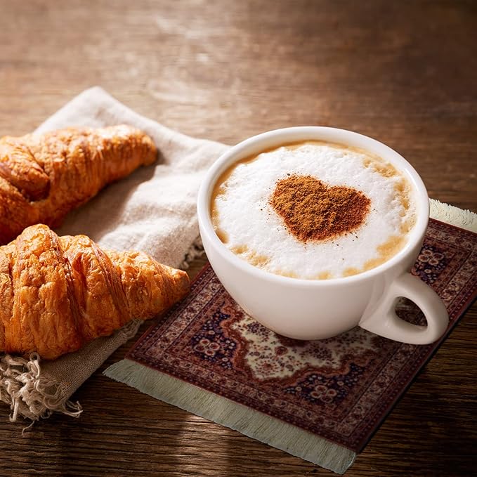 4 Pieces Rug Table Coasters Table Drink Holders Oriental Design Fabric Carpet Drink Mats Oriental Design Fabric Elegant Carpets Kitchen and Bar Mats for Home Office(Square,Classic Pattern)