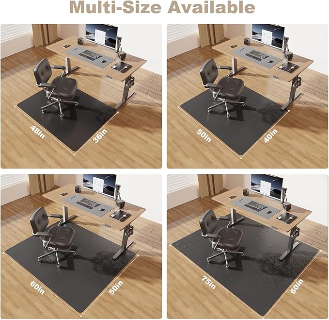 [Thickened to 2.0mm] 40"x 50" Office Chair Mat for Hardwood, Vinyl Computer Floor Mat, Anti-Slip Desk Mats for Hardwood, Easy to Clean Office Chair Floor Protector, Durable Rolling Chair Mat