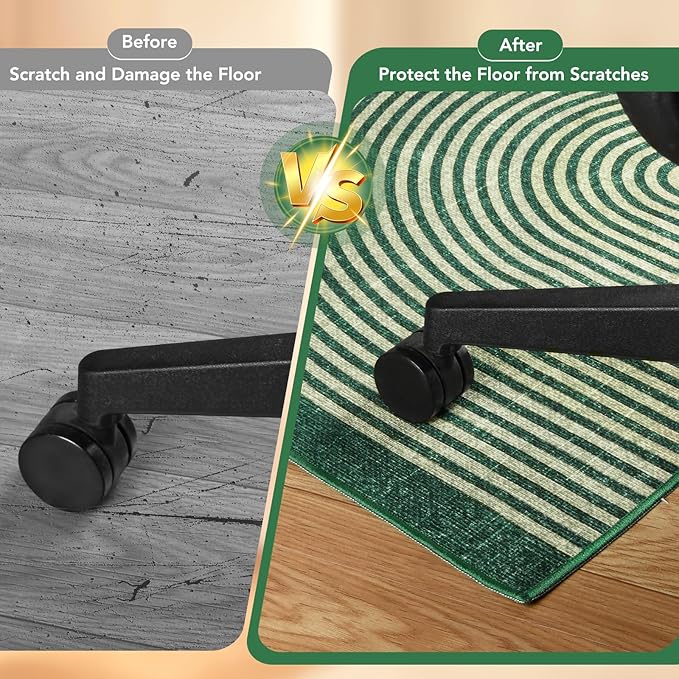 Office Chair Mat for Hardwood Floor&Tile Floor,48"X 60" Heavy Duty Desk Chair Mat for Hard Floors,Under Desk Rug for Rolling Computer Chair,Anti Slip,Low Pile Carpet Floor-Geo Green