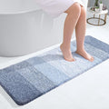 OLANLY Bathroom Runner Rugs 47x17, Extra Soft Absorbent Microfiber Bath Rugs, Rubber Backing, Quick Dry, Machine Washable Bath Mats for Bathroom Floor, Tub and Shower, Home Decor Accessories, Blue