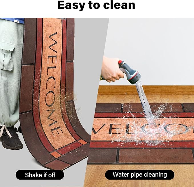 Large 47"x22" Heavy Duty Welcome Mat Outdoor with Non-Slip Rubber Backing - Durable Outdoor Door Mat for Front Door Entrance, Garage, Patio & High Traffic Areas（Welcome - Style3）
