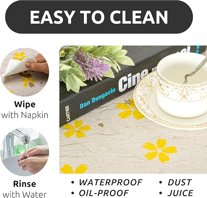 RAY STAR 12X120 Inch Shelf Liner for Kitchen Cabinets, Non-Adhesive Cabinet Liner Washable, PVC Drawer Liner for Dresser Non-Slip Bathroom (Yellow Floral)(1 Roll)