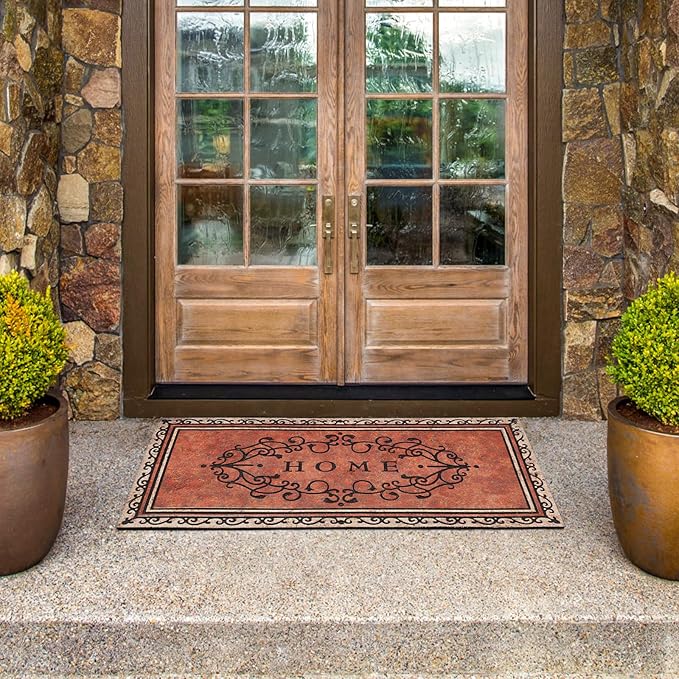 Large 47"x22" Heavy Duty Welcome Mat Outdoor with Non-Slip Rubber Backing - Durable Outdoor Door Mat for Front Door Entrance, Garage, Patio & High Traffic Areas（Home）
