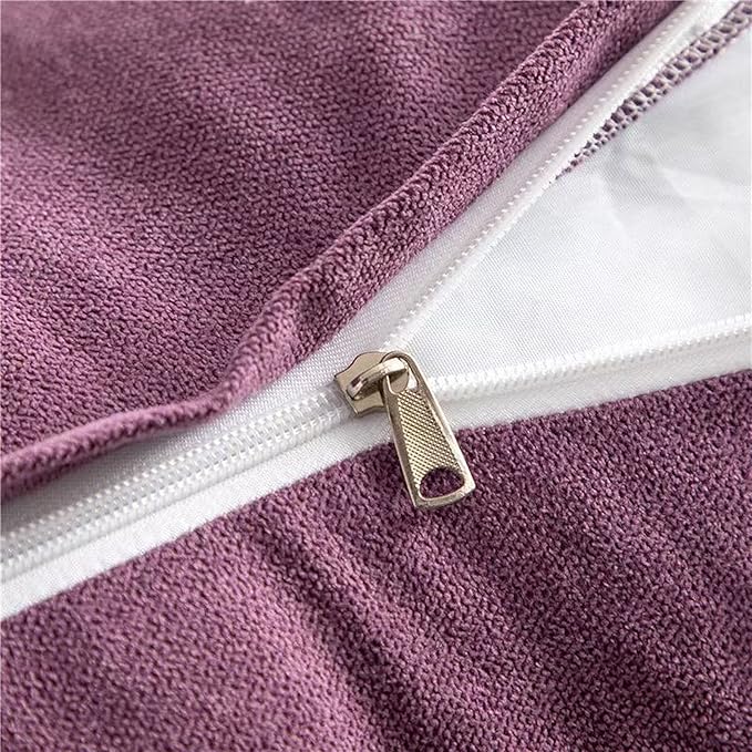 Triangular Reading Bed Rest Pillow Large Bolster Cushion Headboard Backrest Wedge Pillow with Removable Cover and Two Large Side Pockets (Purple, Twin: 39 x 8 x 20 inches)