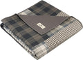 Woolrich Luxury Quilted Throw - Cabin Lifestyle, Patchwork with Moose Design All Season, Lightweight and Breathable Cozy Bedding Layer Throws for Couch Sofa, 50" W x 70" L, Winter Hills Taupe