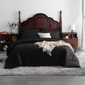 7-Piece King Comforter Set with Sheets – Soft and Breathable All-Season King Bed in a Bag, Down Alternative Comforter Set Solid Color All Season, Black