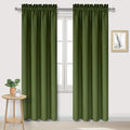 DWCN Blackout Curtains Room Darkening Thermal Insulated Bedroom Curtains Window Curtain Panels, 38 x 84 inches Long, Set of 2 Olive Green Rod Pocket Drapes