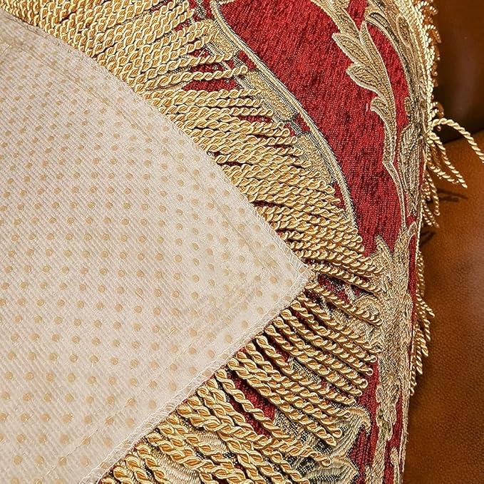 LUFEIJIASHI Luxury armrest Couch arm Covers for recliners Sofas Chairs Anti-Slip Furniture Protector Set of 2 (MLK-red)