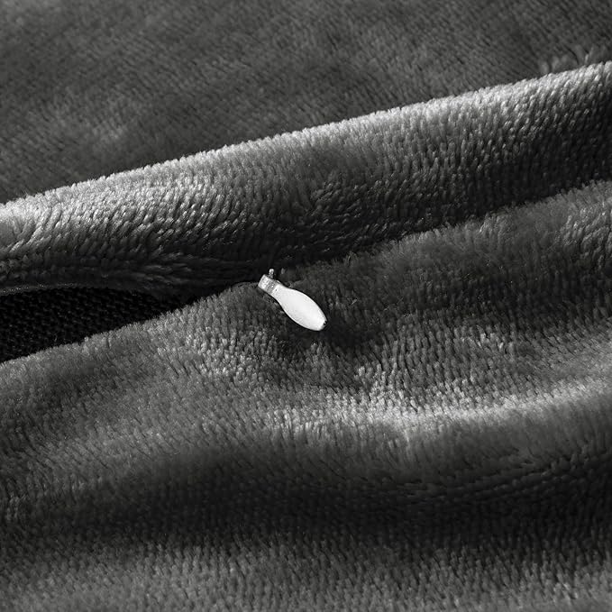 BEDELITE Body Pillow Cover with Zipper Closure, Super Soft and Cozy Fuzzy Fleece Pillowcase 20 x 54 Inches, Luxury Fluffy Plush Long Body Pillow Pillowcase for All Seasons(Dark Gray)