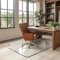 Office Chair Mat for Carpet & Hardwood, Upgraded 32" x 48" Dual Use Tempered Glass Chair Mat for Chair and Footrest Under Desk
