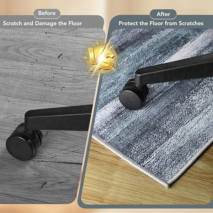 Office Chair Mat for Hardwood Floor&Tile Floor,48"X 60" Heavy Duty Desk Chair Mat for Hard Floors,Under Desk Rug for Rolling Computer Chair,Anti Slip,Low Pile Carpet Floor-Abstract Dark Grey