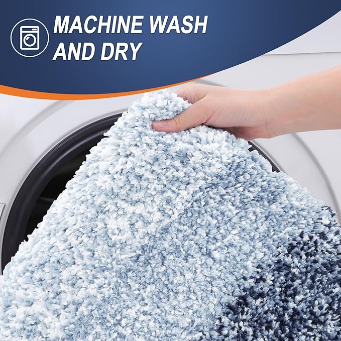 OLANLY Bathroom Runner Rugs 59x20, Extra Soft Absorbent Microfiber Bath Rugs, Rubber Backing, Quick Dry, Washable Bath Mats for Bathroom Floor, Tub and Shower, Home Decor Accessories, Navy Blue