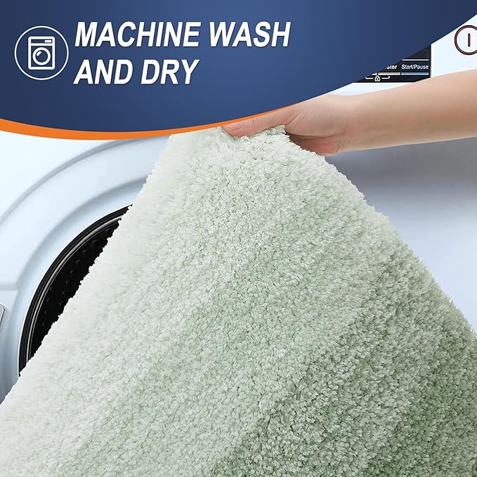 OLANLY Bathroom Runner Rugs 44x24, Extra Soft Absorbent Microfiber Bath Rugs, Rubber Backing, Quick Dry, Washable Bath Mats for Bathroom Floor, Tub and Shower, Home Decor Accessories, Sage Green