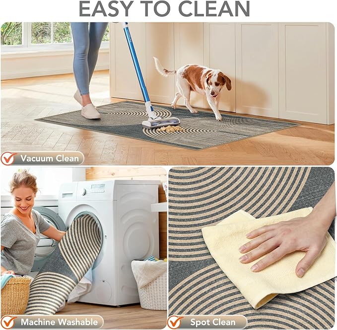 Office Chair Mat for Hardwood Floor&Tile Floor,36"X 48" Heavy Duty Desk Chair Mat for Hard Floors,Under Desk Rug for Rolling Computer Chair,Anti Slip,Low Pile Carpet Floor-Geo Grey