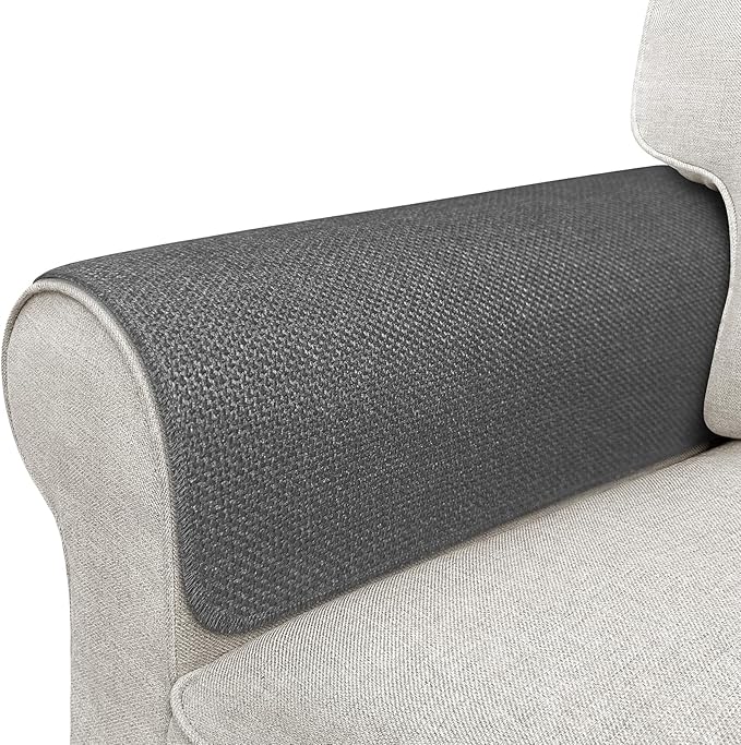 Couch Arm Covers, Waterproof Armrest Cover for Sofa, Armchair, Loveseat, Non-Slip Recliner Arm Cover, Sofa Arm Covers, Headrest Covers, Arm Chair Covers Set of 2 (Dark Gray, 28"×24")